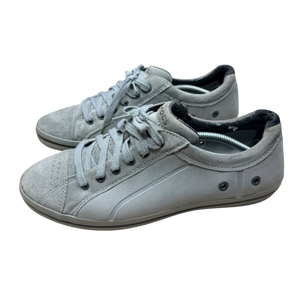 Crocs Devario Lace Up Sneakers Men's Size 12 Brown Suede Rubber Quick Dry Shoes